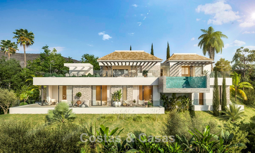 High-end nieuwbouwvilla met panoramisch zeezicht te koop in de heuvels van Marbella - Benahavis 802120