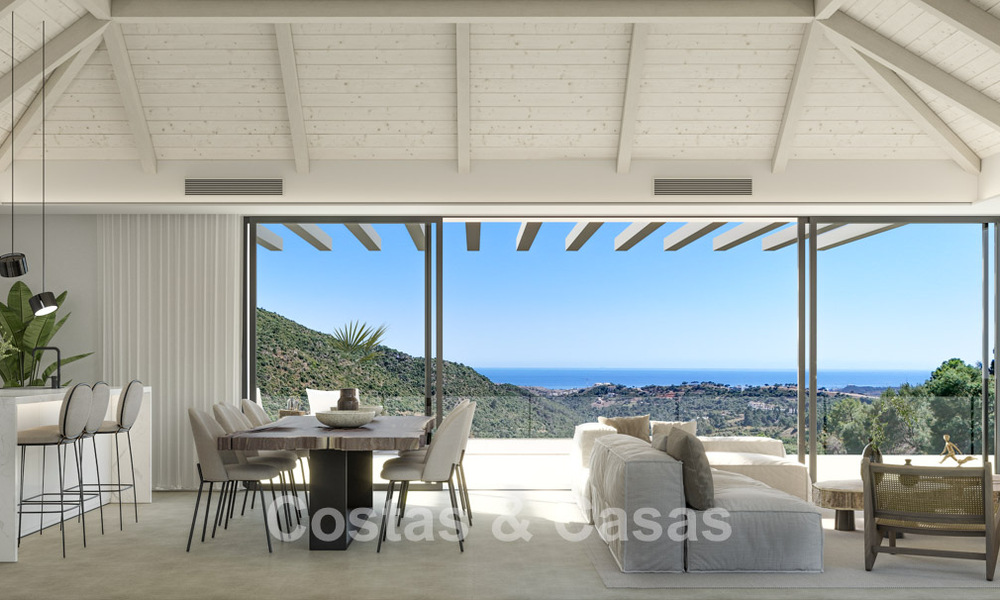 High-end nieuwbouwvilla met panoramisch zeezicht te koop in de heuvels van Marbella - Benahavis 802122
