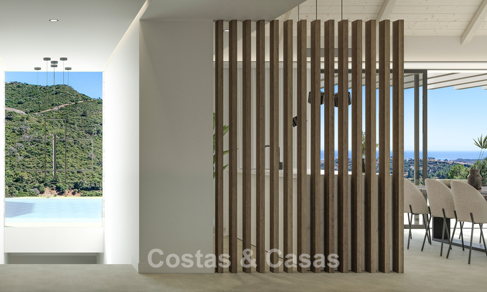 High-end nieuwbouwvilla met panoramisch zeezicht te koop in de heuvels van Marbella - Benahavis 802124