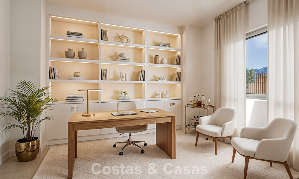 Gloednieuw, modern luxe duplex penthouse met zwembad en zeezicht te koop aan de golfbaan in Oost-Marbella 806382