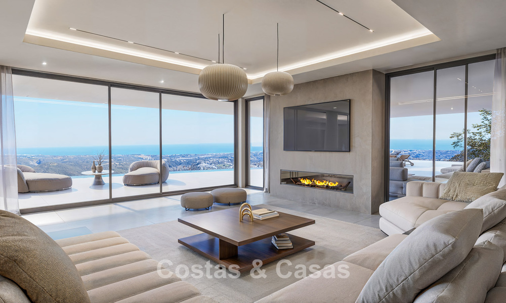 Grensverleggende designvilla met spectaculair zeezicht te koop in een exclusief golfresort in de heuvels van Marbella - Benahavis 806648